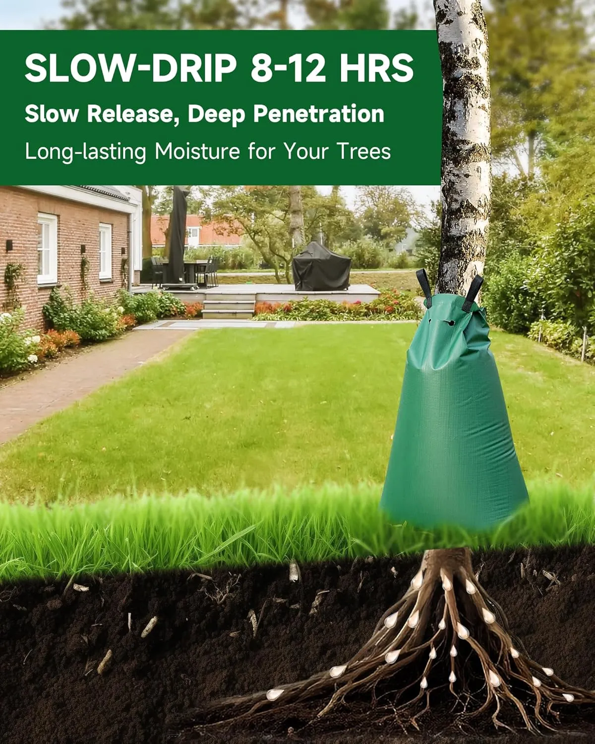 20 Gallon Tree Watering Bag, Tree Watering Bags Slow Release, Portable Tree Bags for Watering, Great for Newly Plants/Garden/Shrubs (3 Packs)