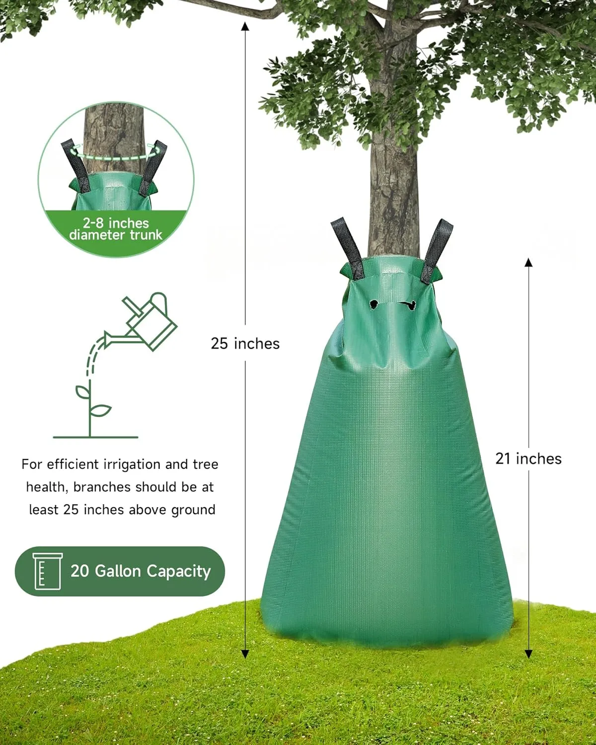 20 Gallon Tree Watering Bag, Tree Watering Bags Slow Release, Portable Tree Bags for Watering, Great for Newly Plants/Garden/Shrubs (3 Packs)