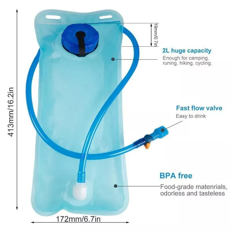 2L Water Backpack Bladder Bag 1PC TPU Hydration System