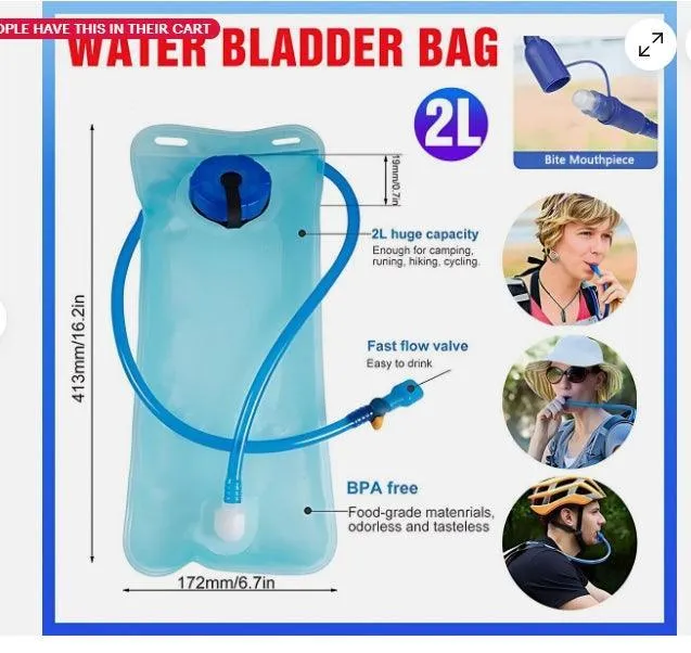 2L Water Backpack Bladder Bag 1PC TPU Hydration System