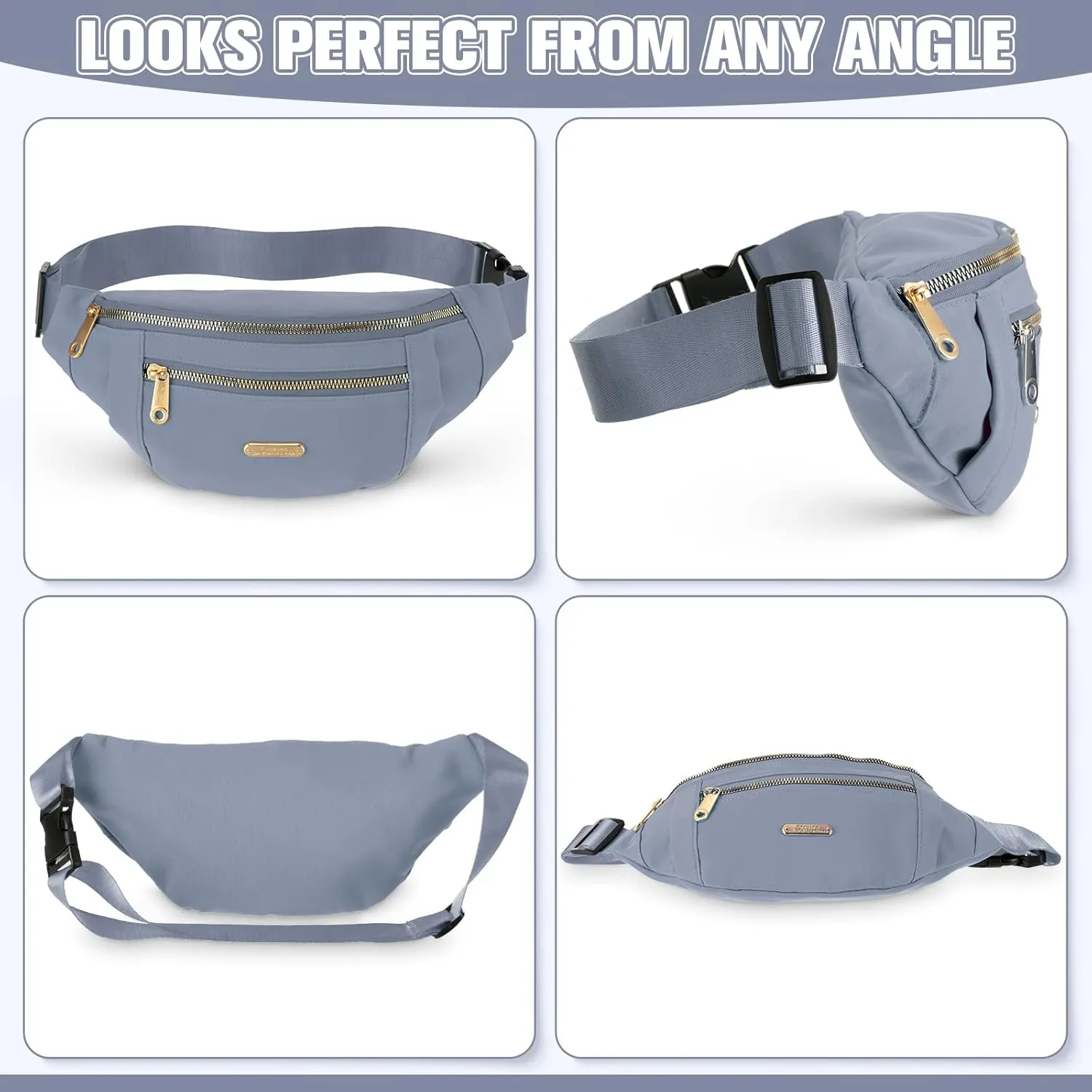 3 Pcs Waterproof Fanny Packs for Women and Men Waist Pack with Adjustable Strap Waist Pouch for Sports Running Exercise Walking Travel