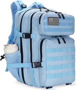 45L Tactical Assault Backpack 3 day assault pack with Molle Waterproof backpack Rucksack for Tactical Backpacks (Light blue)