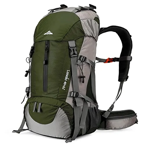 50L Hiking Backpack,Waterproof Camping Essentials Bag w/ Rain Cover