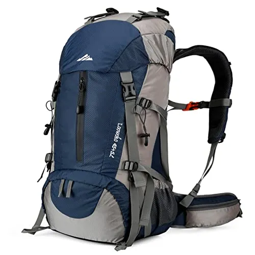 50L Hiking Backpack,Waterproof Camping Essentials Bag w/ Rain Cover