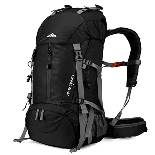 50L Hiking Backpack,Waterproof Camping Essentials Bag w/ Rain Cover