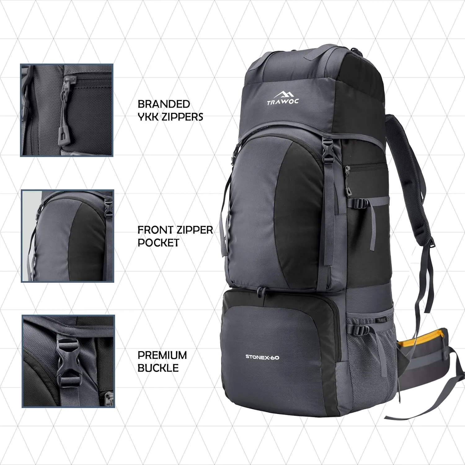 60 Ltr Black Rucksack