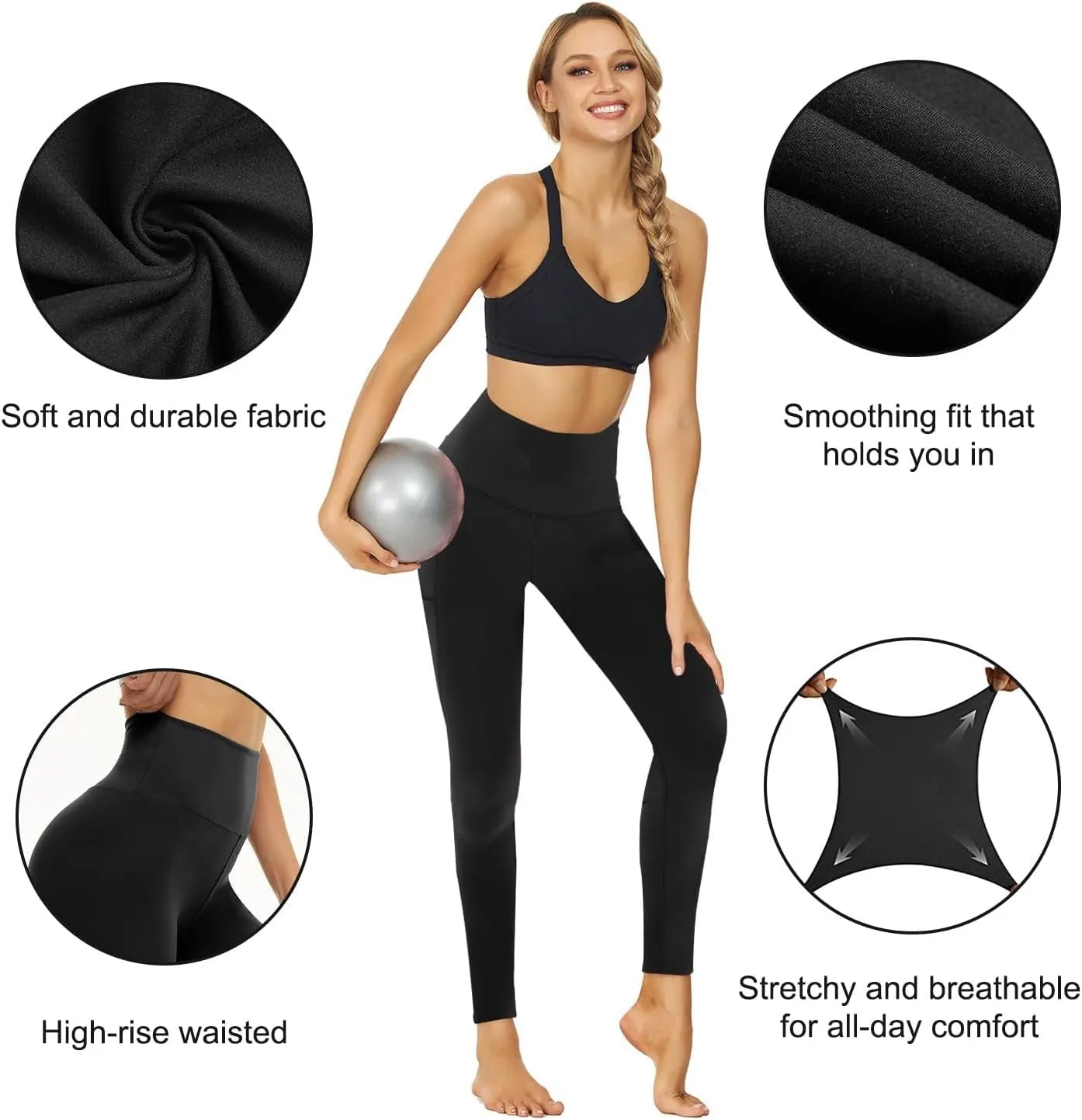7-Pack Buttery Soft High-Waisted Leggings – Ultra Stretch Workout Set
