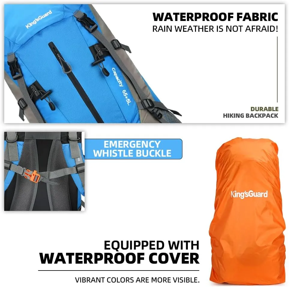 70L Camping Hiking Backpack with Rain Cover Waterproof Backpacking Backpack for Hiking Treeking Climbing Outdoor