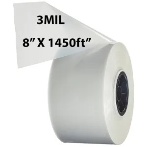 8 inch x 1450ft Poly Tubing Roll 3 Mil LDPE Low Density
