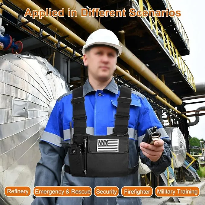 abcGoodefg Radio Chest Harness Chest Front Pack Pouch Holster Vest Rig for Two Way Radio Walkie Talkie(Rescue Essentials)