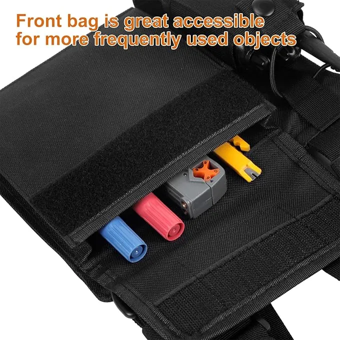 abcGoodefg Radio Chest Harness Chest Front Pack Pouch Holster Vest Rig for Two Way Radio Walkie Talkie(Rescue Essentials)