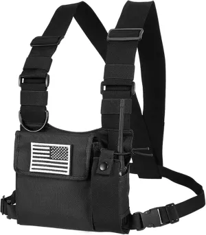 abcGoodefg Radio Chest Harness Chest Front Pack Pouch Holster Vest Rig for Two Way Radio Walkie Talkie(Rescue Essentials)