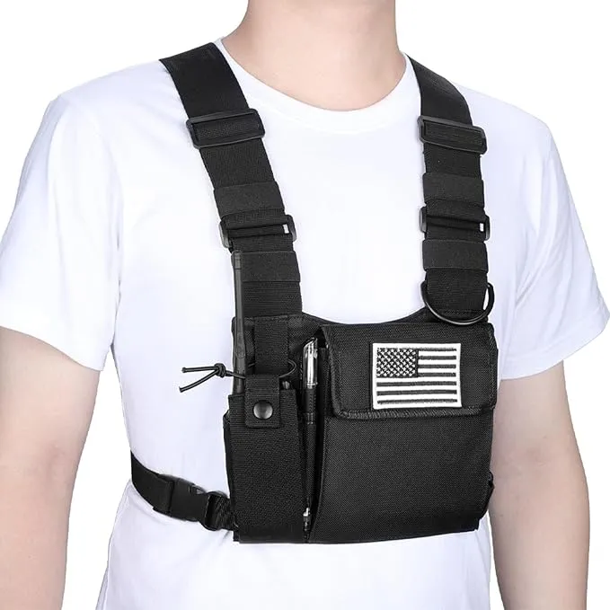 abcGoodefg Radio Chest Harness Chest Front Pack Pouch Holster Vest Rig for Two Way Radio Walkie Talkie(Rescue Essentials)