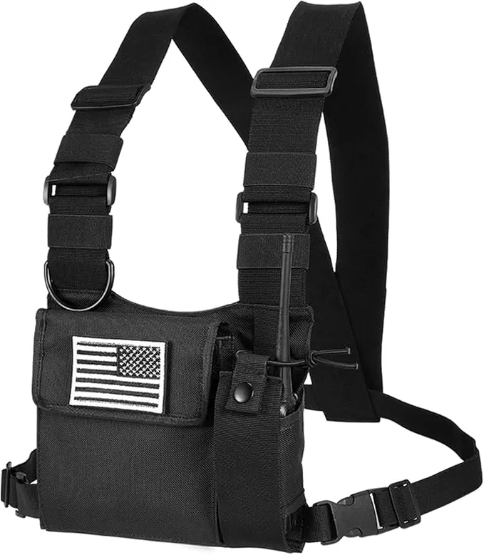 abcGoodefg Radio Chest Harness Chest Front Pack Pouch Holster Vest Rig for Two Way Radio Walkie Talkie(Rescue Essentials)