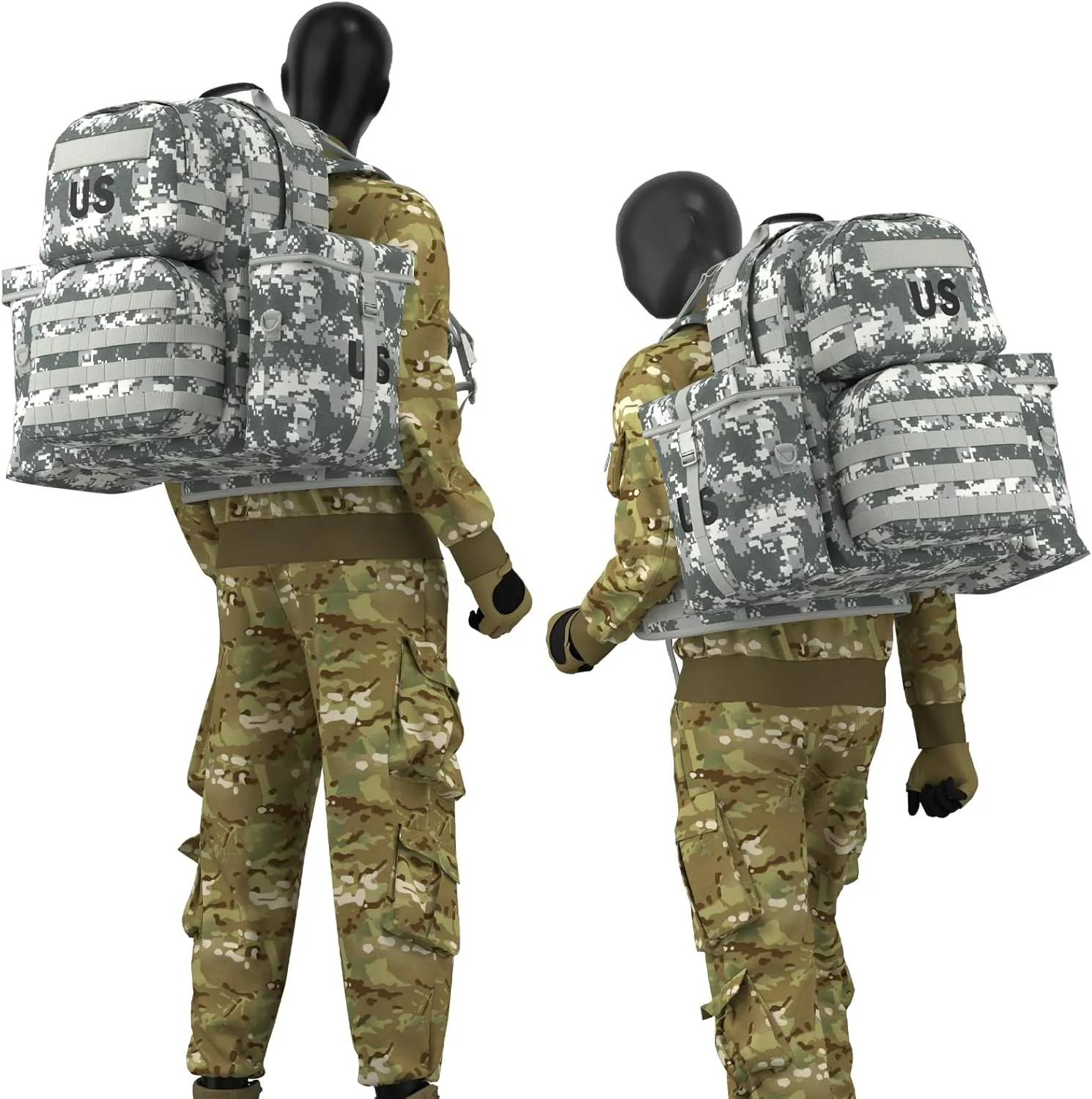 Akmax MOLLE II Medium Rucksack Military Tactical Backpack with Detachable Side Pouches & Upgraded Frame for Enhanced Comfort