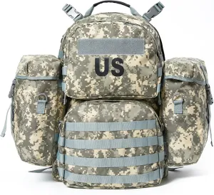 Akmax MOLLE II Medium Rucksack Military Tactical Backpack with Detachable Side Pouches & Upgraded Frame for Enhanced Comfort