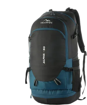 ALPHA 50L Travel Backpack Water Resistant Daypack Bag for Cycling Trekking Hiking Camping for Men & Women, Sky Blue