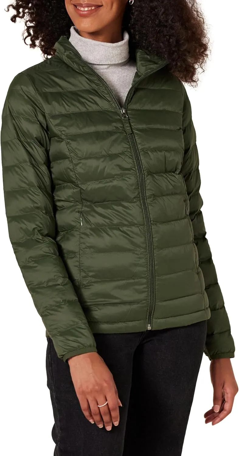Amazon Essentials Women's Lightweight Water-Resistant Packable Puffer Jacket (Available in Plus Size)