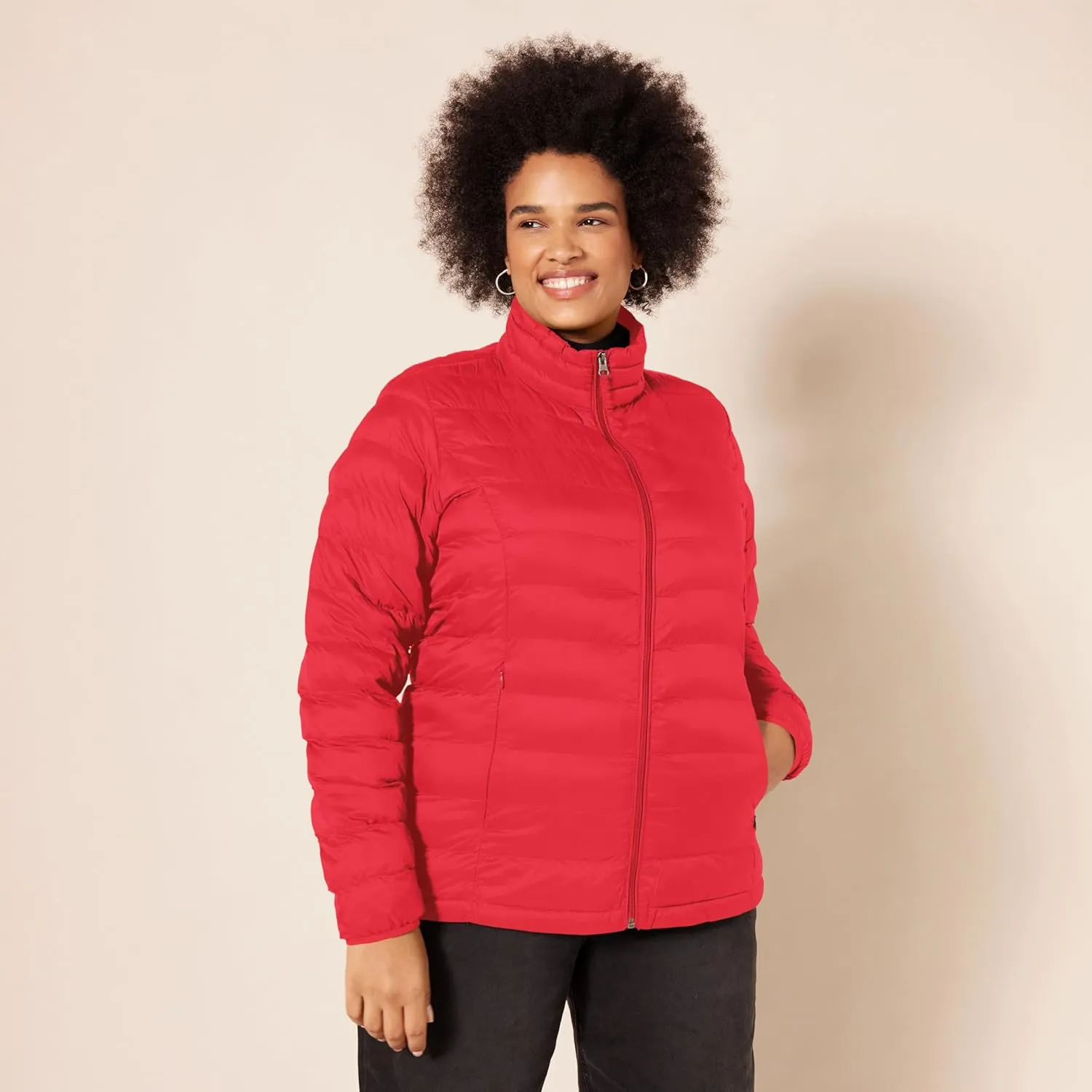 Amazon Essentials Women's Lightweight Water-Resistant Packable Puffer Jacket (Available in Plus Size)