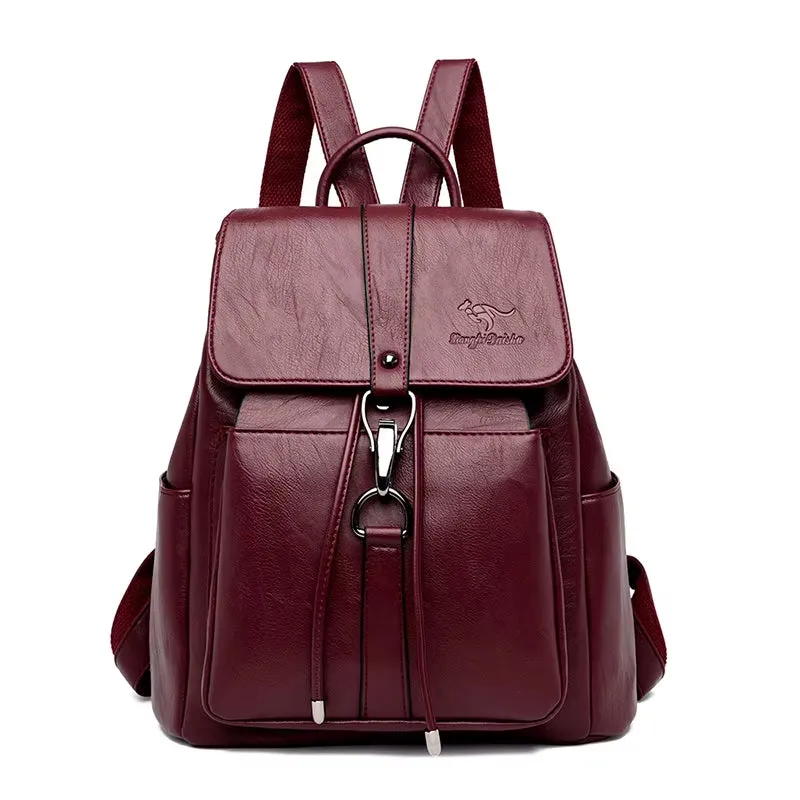 Anti Theft Backpack Women Shoulder  Leather Backpacks Women Large Capacity Bag