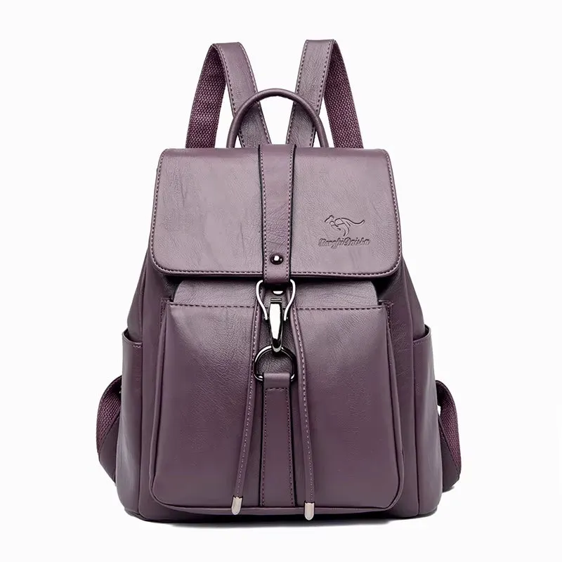 Anti Theft Backpack Women Shoulder  Leather Backpacks Women Large Capacity Bag