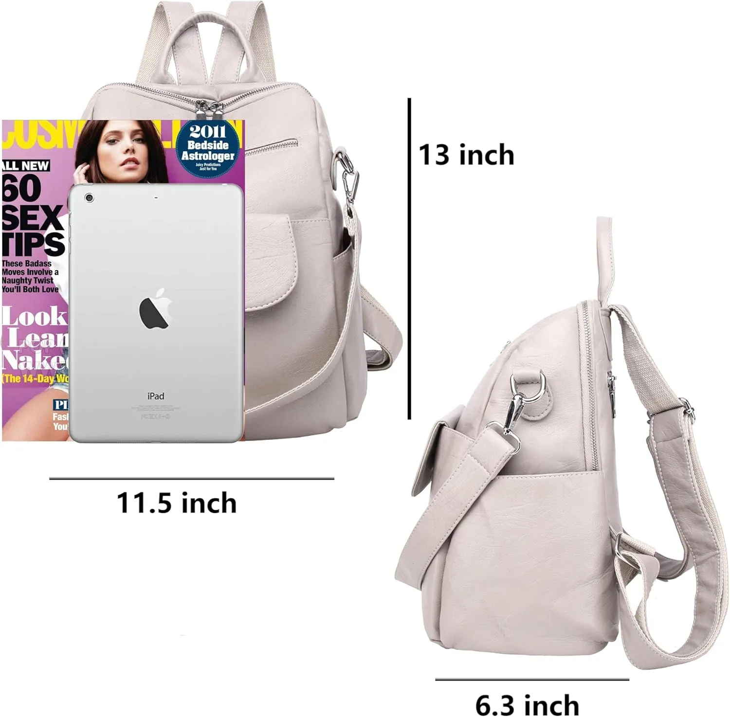 ASDSSRY Women Fashion Backpack Purse Waterproof Bookbags Travel Shopping Rucksack Convertible Ladies Shoulder Bag