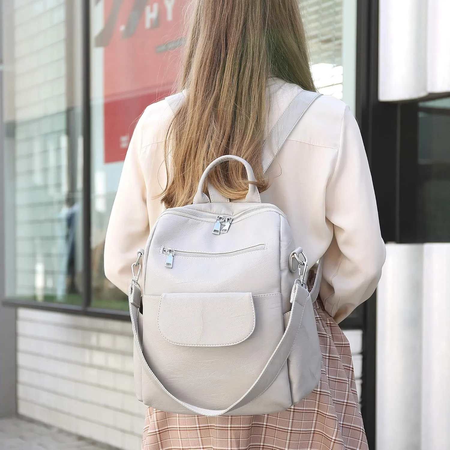 ASDSSRY Women Fashion Backpack Purse Waterproof Bookbags Travel Shopping Rucksack Convertible Ladies Shoulder Bag