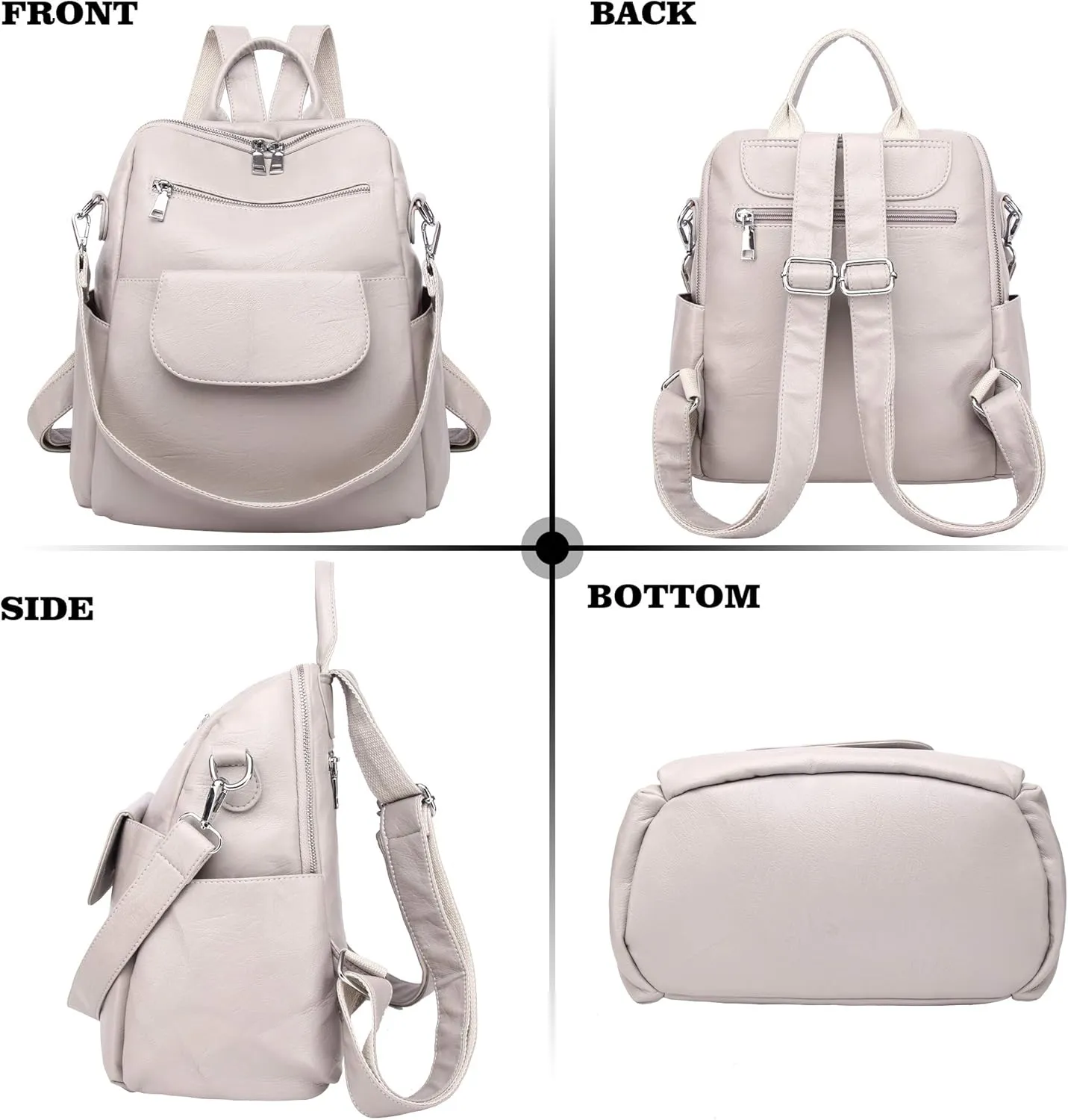 ASDSSRY Women Fashion Backpack Purse Waterproof Bookbags Travel Shopping Rucksack Convertible Ladies Shoulder Bag