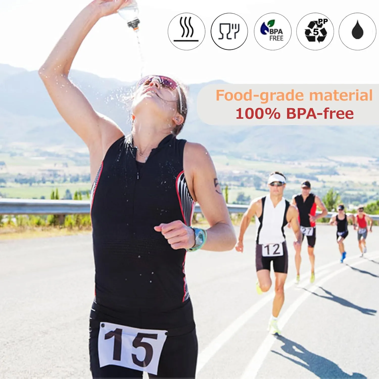 Azarxis Running Water Bottles Flask BPA Free Leakproof Hydration Vest Packs Waist Belt Replacement for Triathlon Marathon Hiking Cycling Climbing Jogging Runner