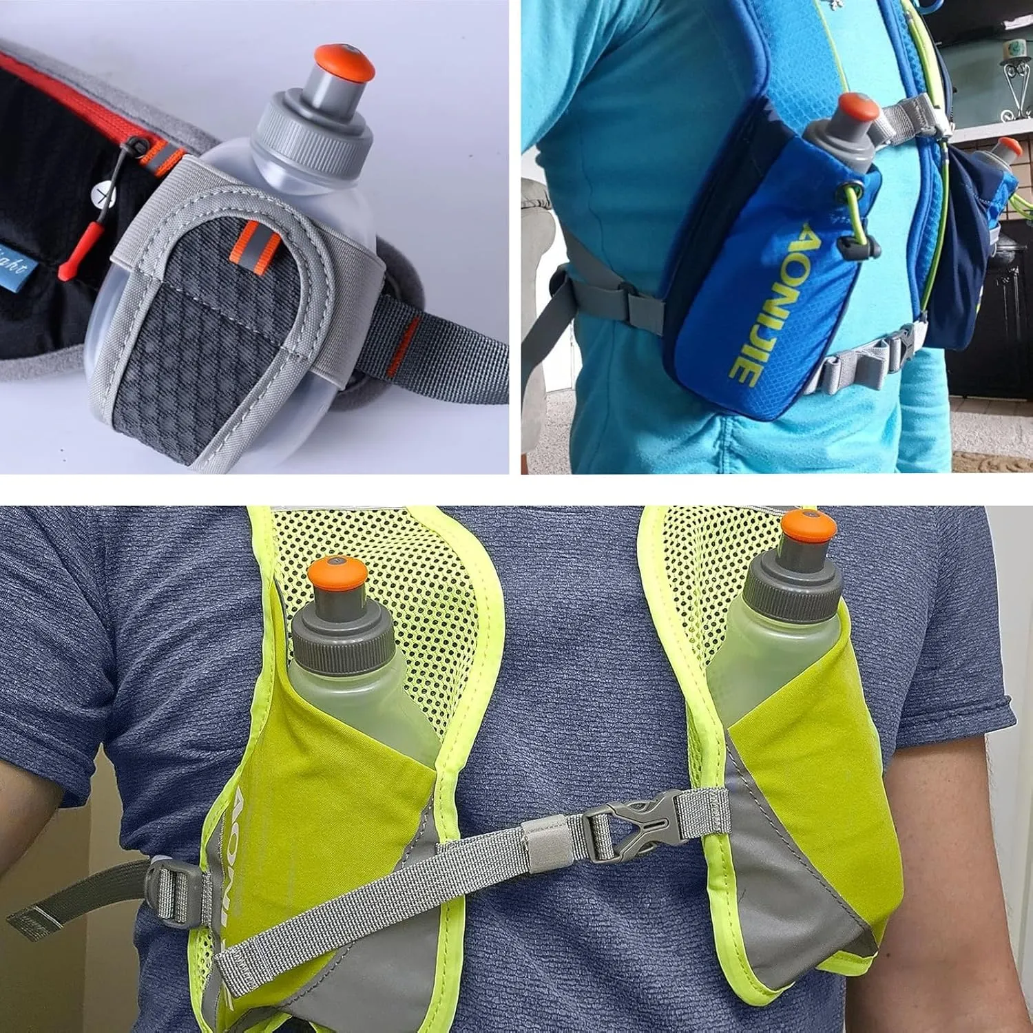 Azarxis Running Water Bottles Flask BPA Free Leakproof Hydration Vest Packs Waist Belt Replacement for Triathlon Marathon Hiking Cycling Climbing Jogging Runner