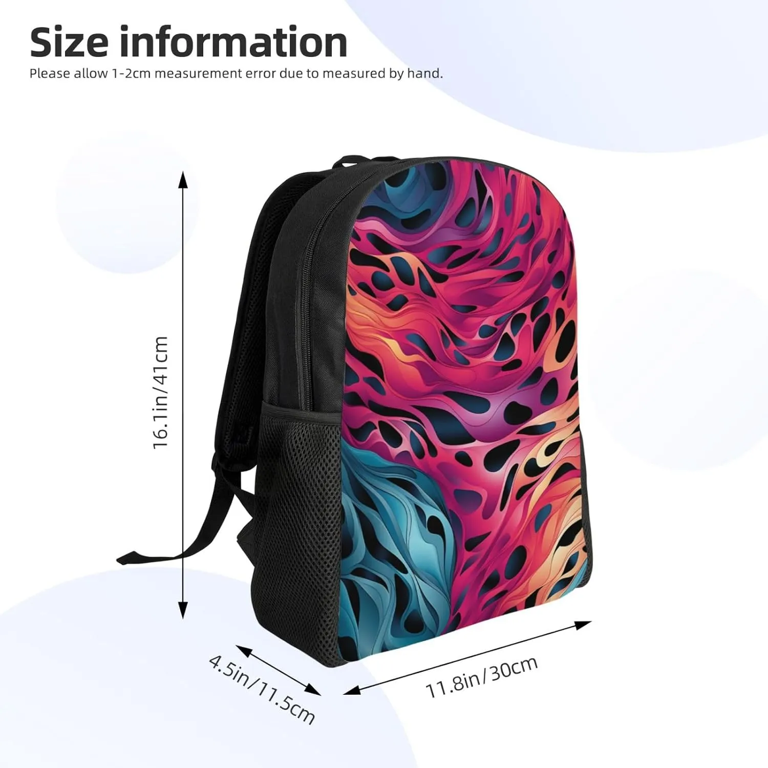 Backpack for Men Women 16.1 Inch Laptop Backpack Colored leopard Daypack Laptop Bag for Travel