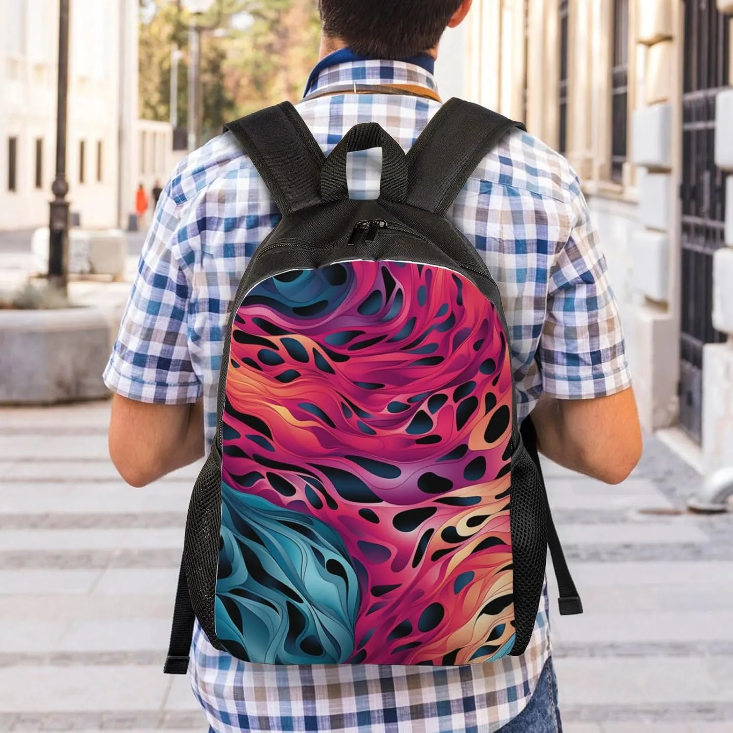 Backpack for Men Women 16.1 Inch Laptop Backpack Colored leopard Daypack Laptop Bag for Travel