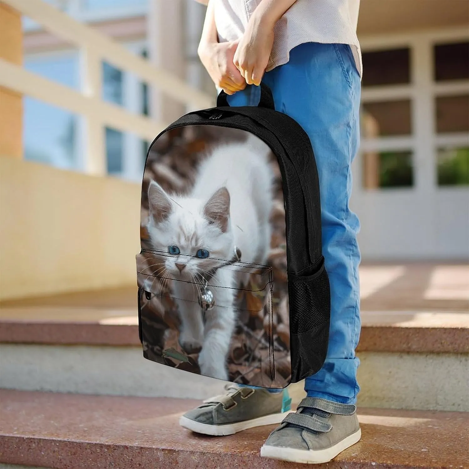 Backpack for Men Women Laptop Backpack Blue Eyes Cat Casual Daypack Laptop Bag for Travel