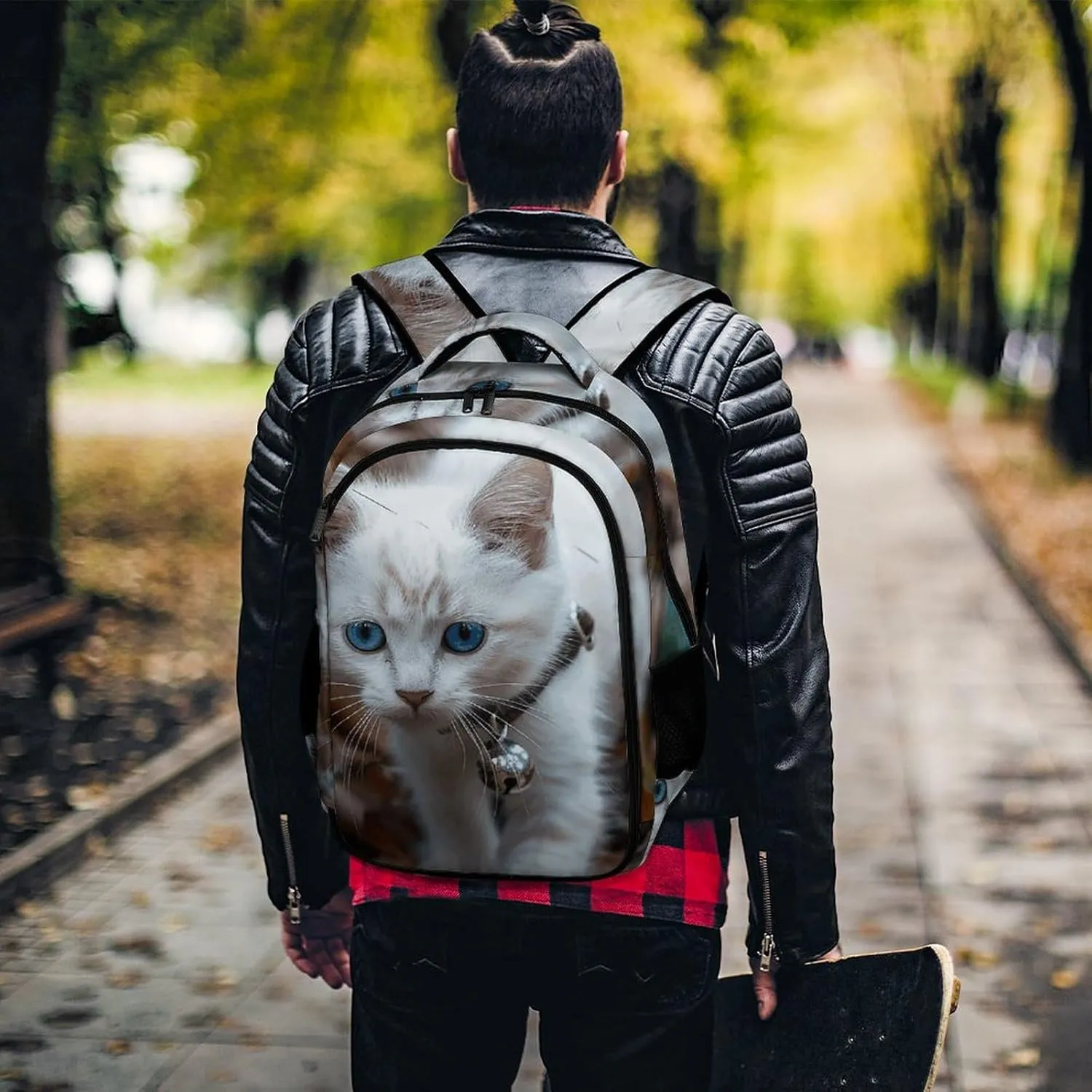 Backpack for Men Women Laptop Backpack Blue Eyes Cat Casual Daypack Laptop Bag for Travel