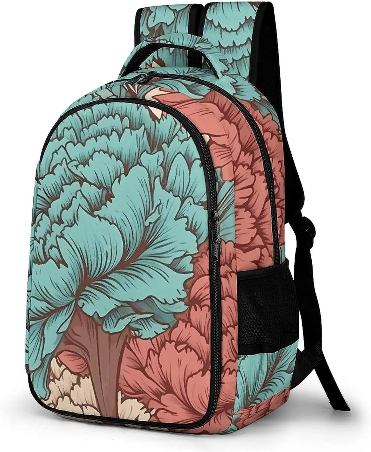 Backpack for Men Women Laptop Backpack Blue Red Flowers Casual Daypack Laptop Bag for Travel