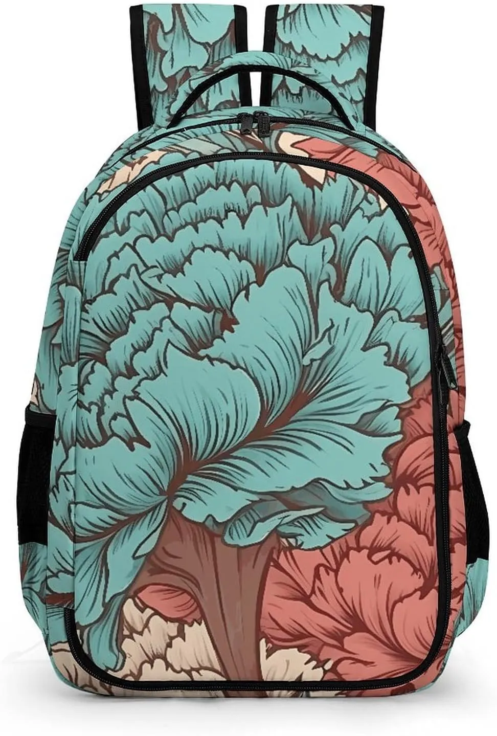 Backpack for Men Women Laptop Backpack Blue Red Flowers Casual Daypack Laptop Bag for Travel