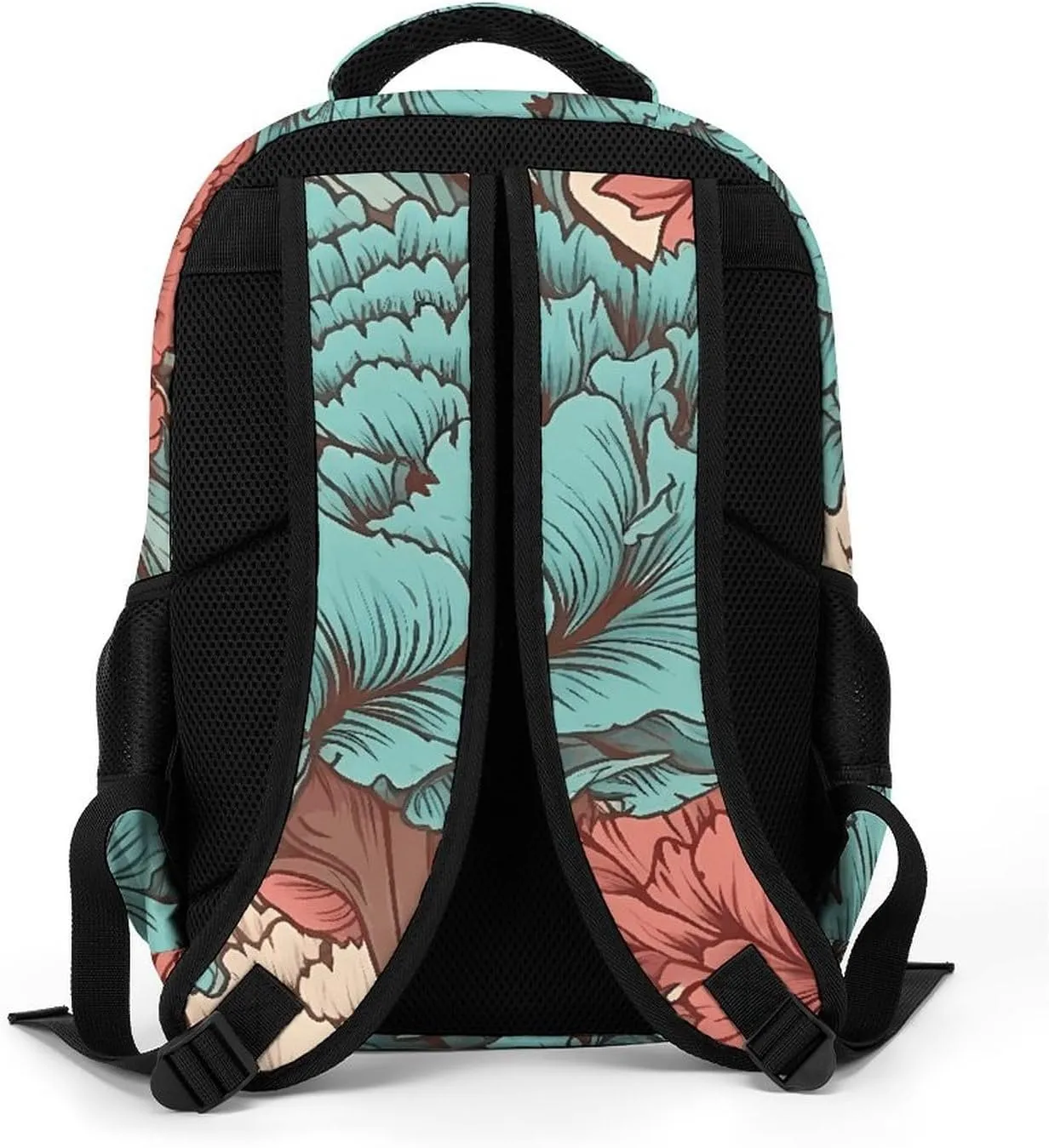 Backpack for Men Women Laptop Backpack Blue Red Flowers Casual Daypack Laptop Bag for Travel