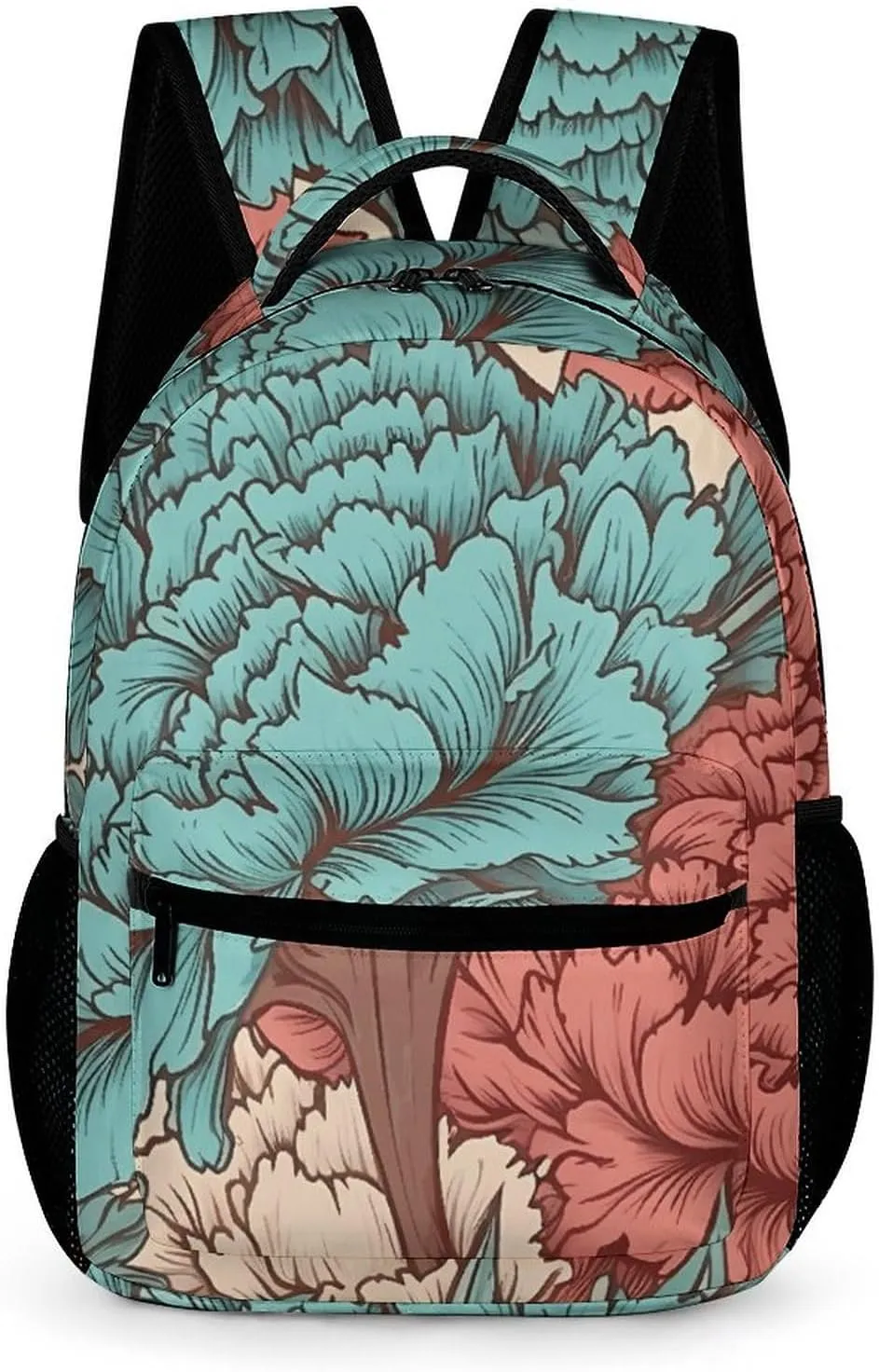 Backpack for Men Women Laptop Backpack Blue Red Flowers Casual Daypack Laptop Bag for Travel