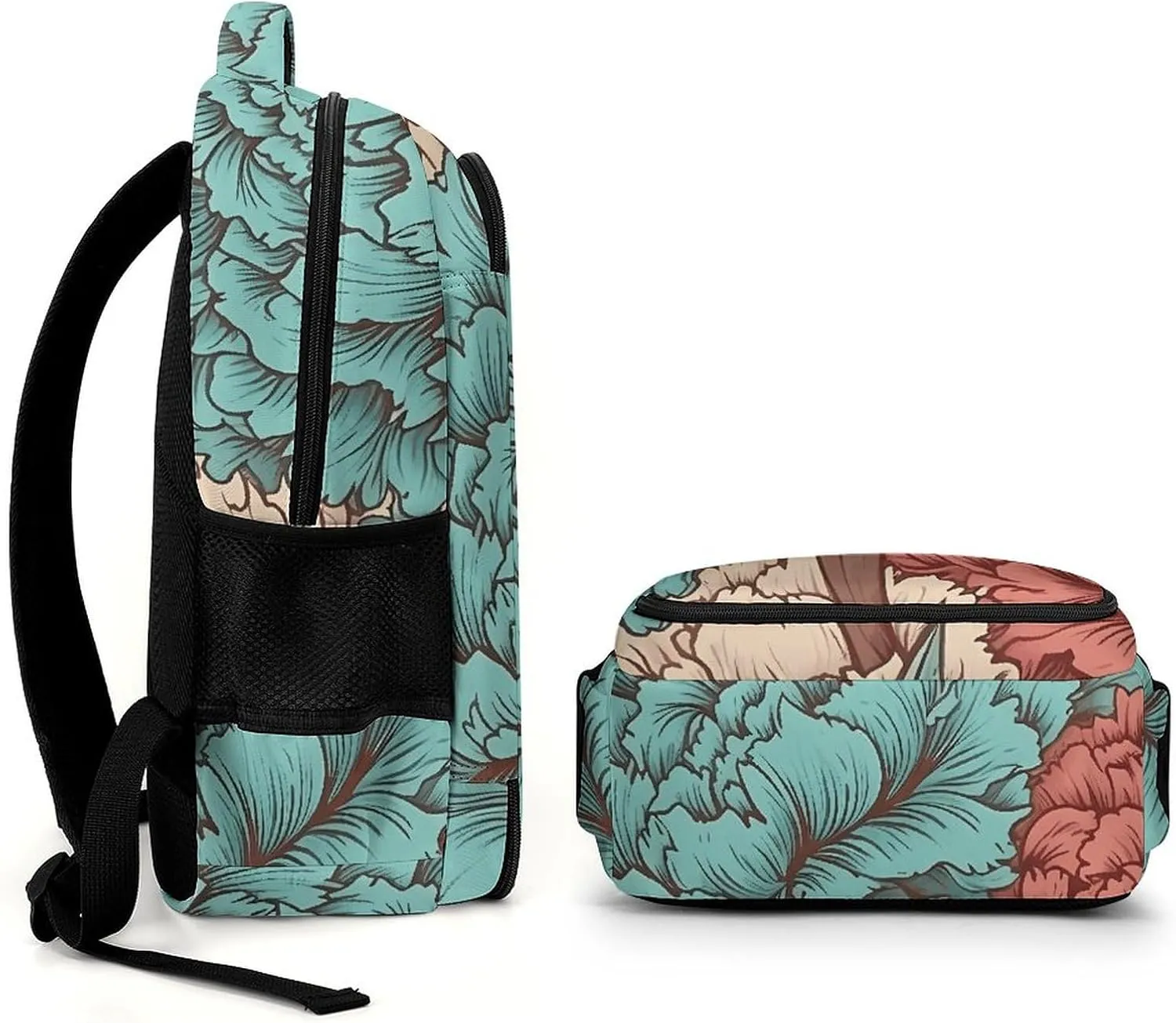 Backpack for Men Women Laptop Backpack Blue Red Flowers Casual Daypack Laptop Bag for Travel