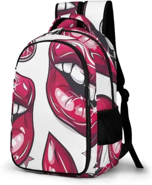 Backpack for Men Women Laptop Backpack Cartoon Style Lips Casual Daypack Laptop Bag for Travel