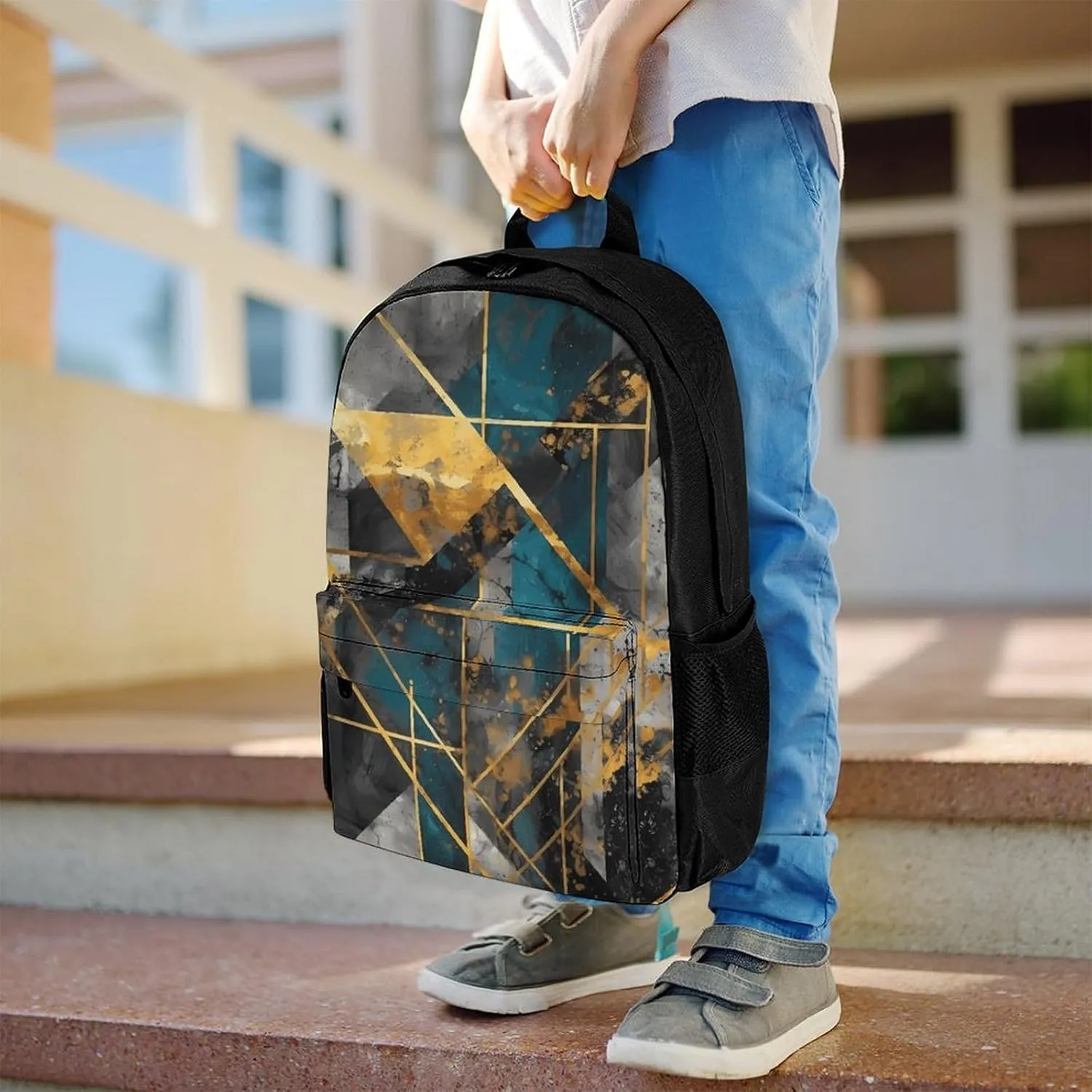 Backpack for Men Women Laptop Backpack Contemporary Art Pattern Casual Daypack Laptop Bag for Travel