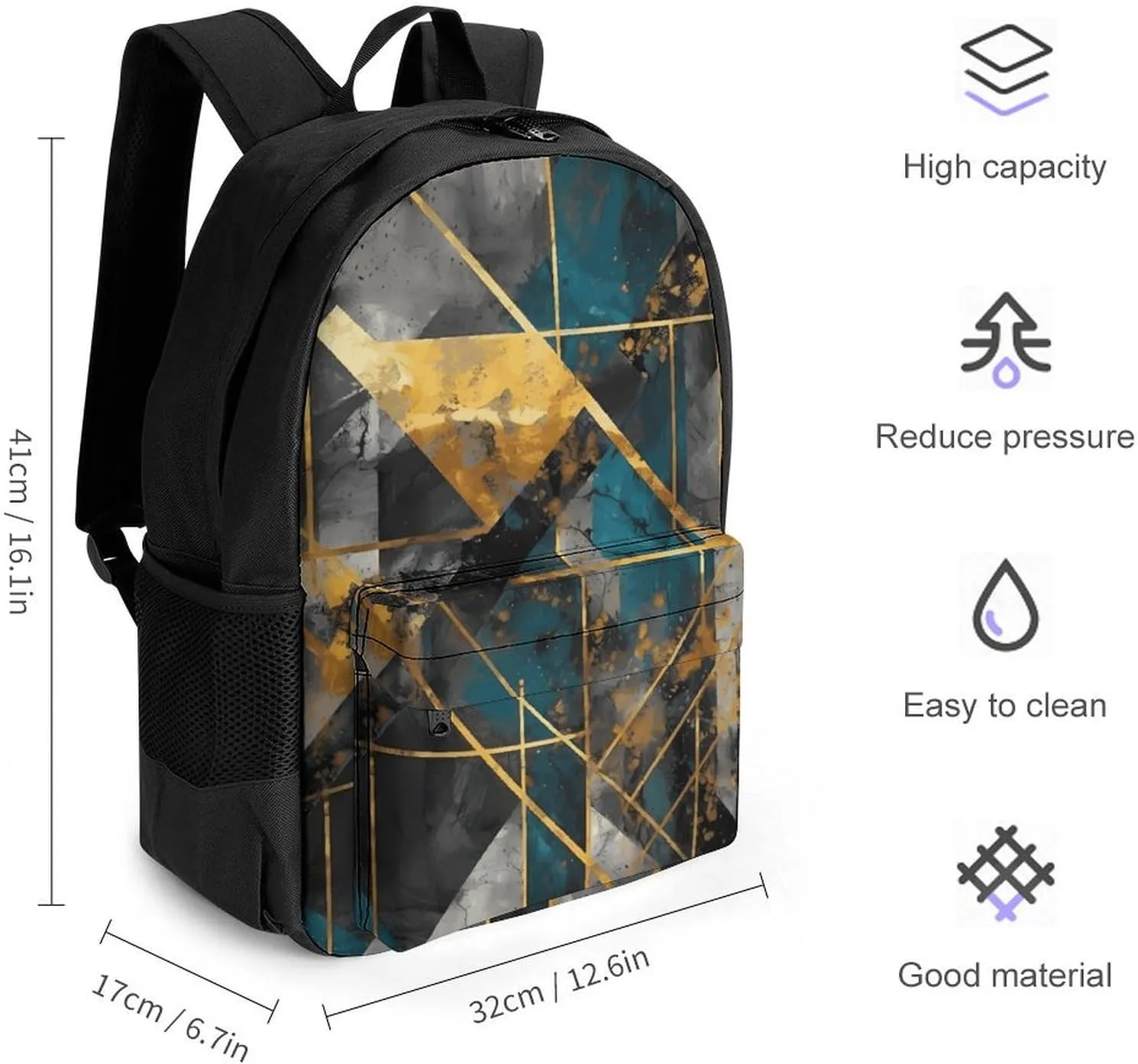 Backpack for Men Women Laptop Backpack Contemporary Art Pattern Casual Daypack Laptop Bag for Travel