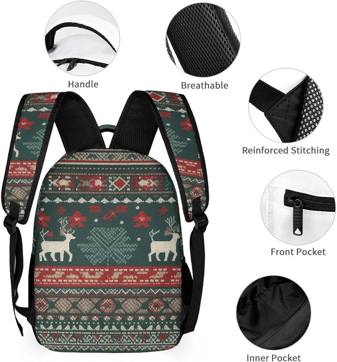 Backpack for Men Women Laptop Backpack Dark Green And Gray Casual Daypack Laptop Bag for Travel