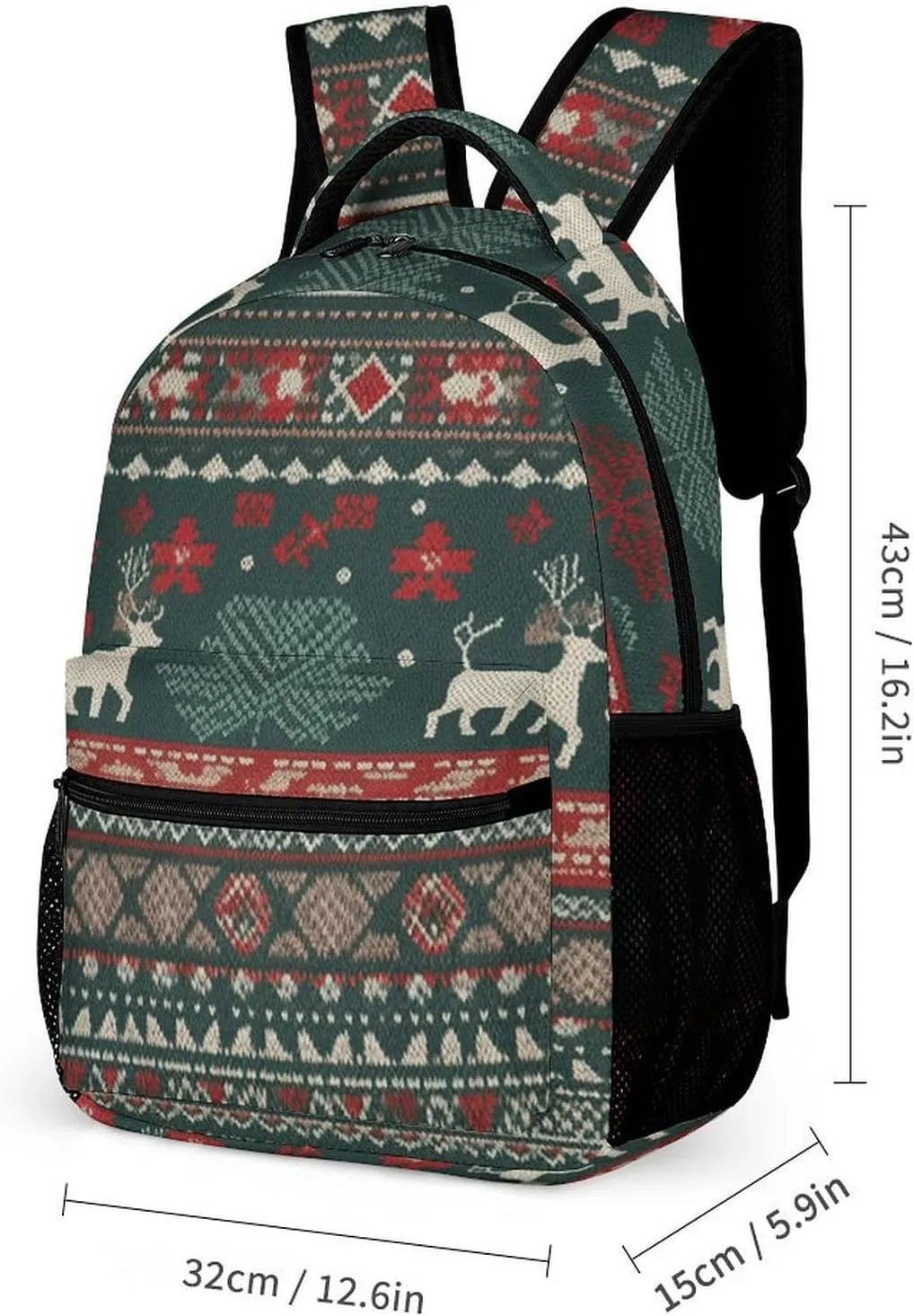 Backpack for Men Women Laptop Backpack Dark Green And Gray Casual Daypack Laptop Bag for Travel