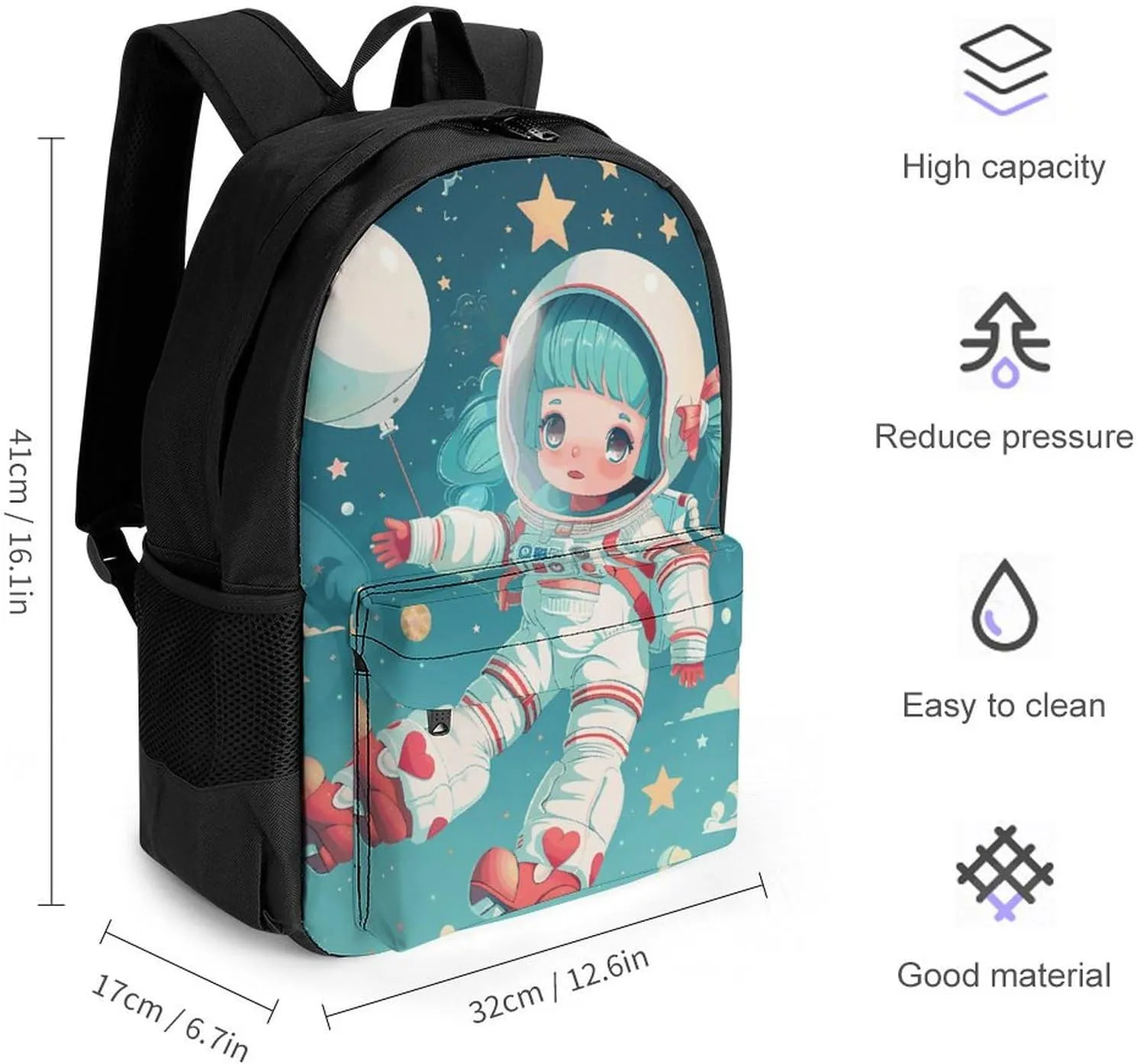 Backpack for Men Women Laptop Backpack Floating in Space Casual Daypack Laptop Bag for Travel