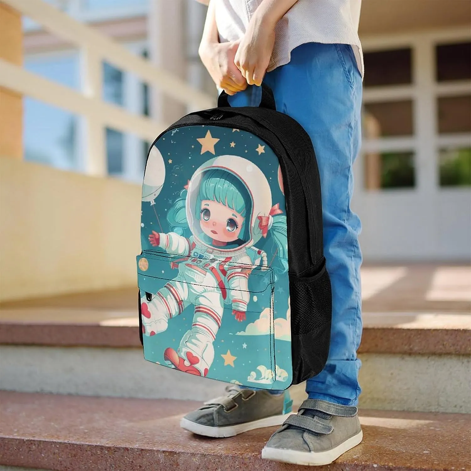 Backpack for Men Women Laptop Backpack Floating in Space Casual Daypack Laptop Bag for Travel