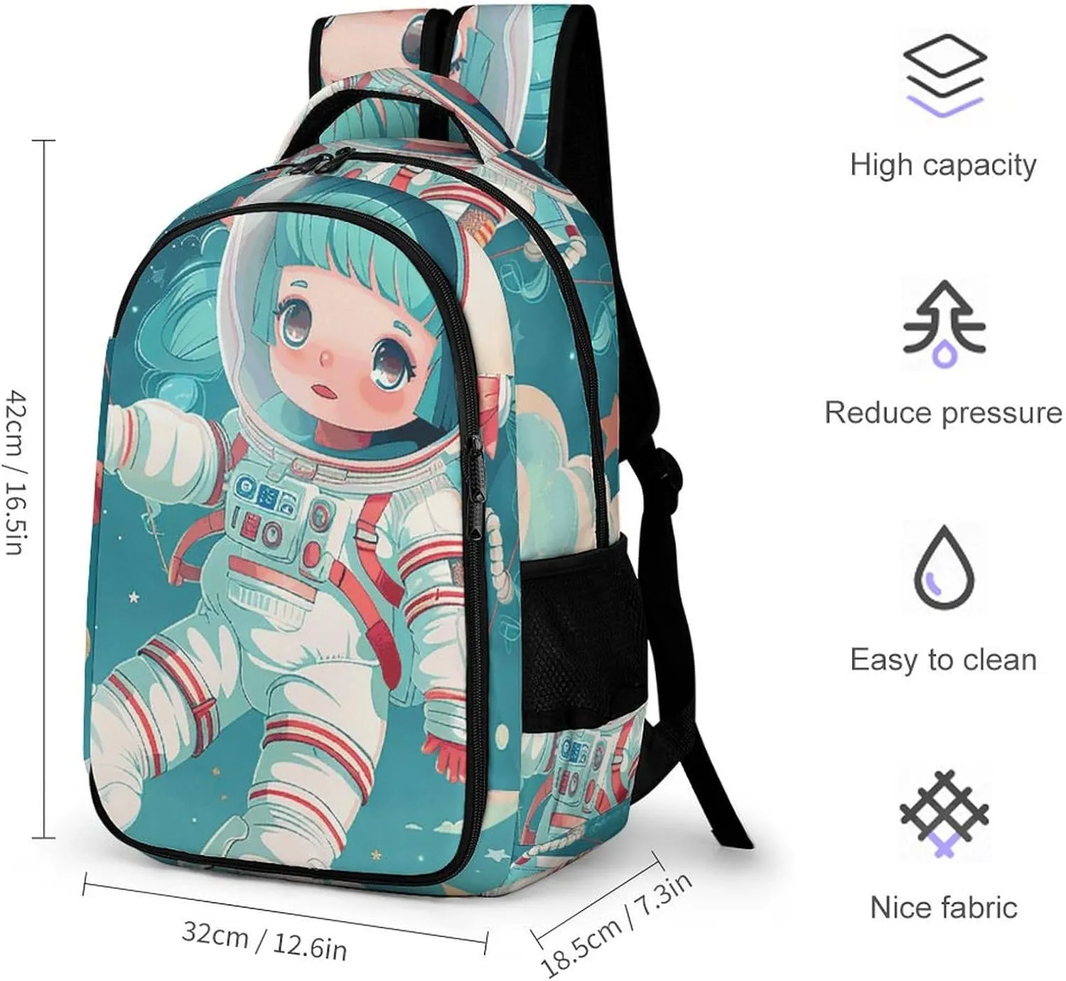 Backpack for Men Women Laptop Backpack Floating in Space Casual Daypack Laptop Bag for Travel