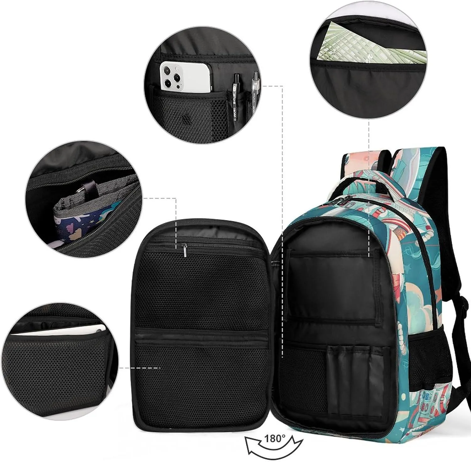 Backpack for Men Women Laptop Backpack Floating in Space Casual Daypack Laptop Bag for Travel