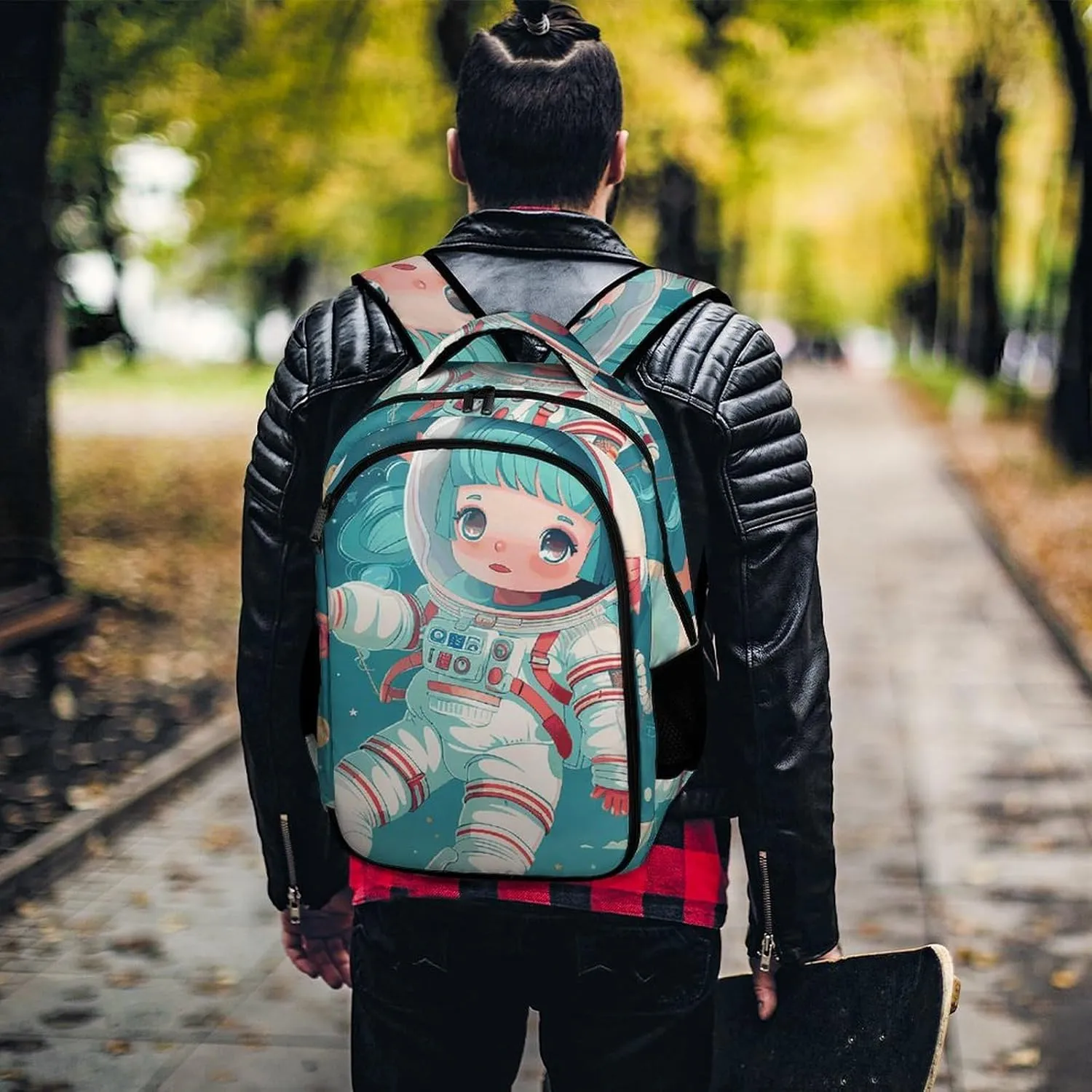 Backpack for Men Women Laptop Backpack Floating in Space Casual Daypack Laptop Bag for Travel