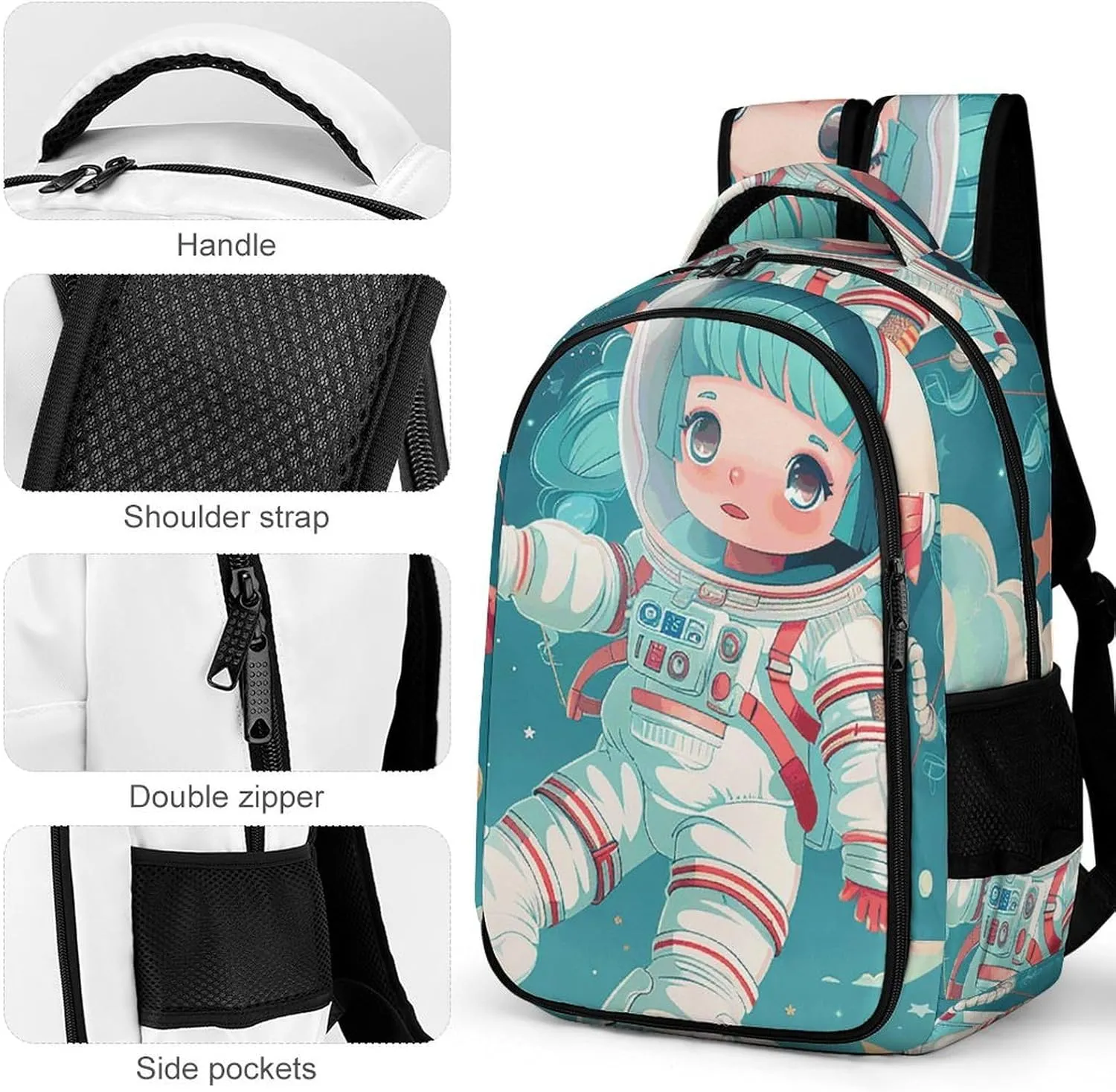 Backpack for Men Women Laptop Backpack Floating in Space Casual Daypack Laptop Bag for Travel